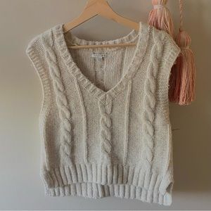 Fuzzy knit sweater vest